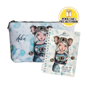 Set Penar cu Fermoar 14x22cm + Sketcbook A6 Aika 900900189SET Drasca