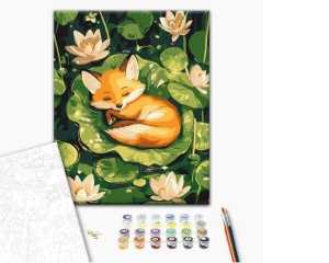 Set pictura pe numere pentru copii a sleeping fox KBS184