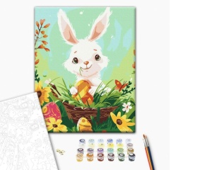 Set pictura pe numere pentru copii, Happy Easter Bunny, KBS152