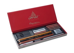 Set Schita Creioane + Accesorii in Cutie Metal Conte 50126 - Img 2