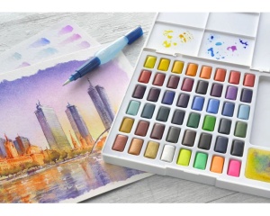 Acuarele set 48 in cutie de plastic Studio Faber Castell 169748