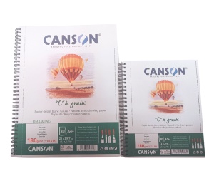 Bloc de Desen Canson C a grain cu Spira 180g/mp cu spirala pe latura lunga