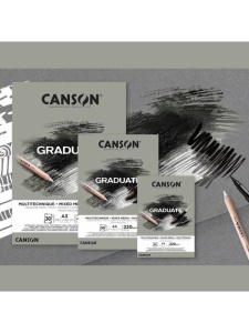 Bloc Mixed Media 220 g/mp 30F Graduate Grey Canson