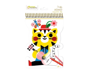 Carte de colorat cu spira Graffy Nimo, model Pisica, My Mandarine, cod GY110C