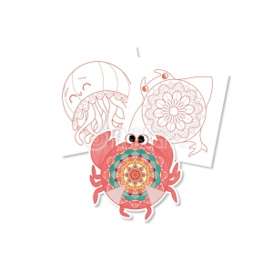 Carte De Colorat Graffy Pop Mandale 3D Animale Marine Avenue Mandarine GY094C - Img 3