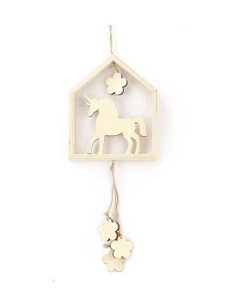 Decoratiune din lemn unicorn 14x12x2cm 101213 Graine Creative