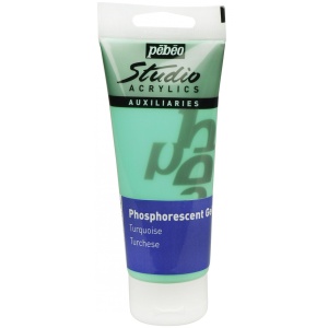 Gel acrilic fosforescent, 100 ml, pentru efect luminos in intuneric, Pebeo Studio Acrylics