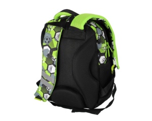 Ghiozdan Football Starpak, 25 x 38 x 18 cm, negru cu verde, cod 550863