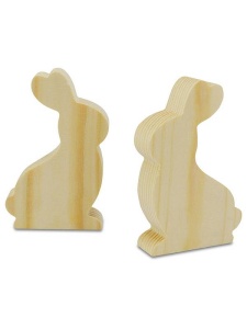 Iepuras de Paste din lemn 10x4,5x2cm Meyco 35046