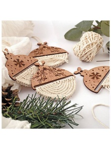Kit creatie macrame Ornamente cu lemn Graine Creative 420278