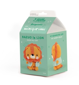 Kit creativ Amigurumi model Leul Kazuo pentru crosetat 100 mm Graine Creative 420329