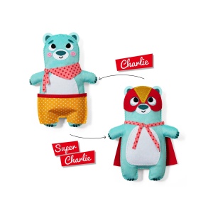 Kit Broderie Little Couz'in Charlie the Bear Avenue Mandarine KC156C