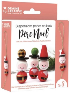 Kit creativ model Decoratiuni Mos Craciun din Bile de Lemn Graine Creative 100871