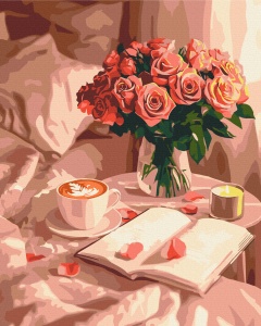 Kit pictura pe numere Aroma of Roses and Coffee 54286