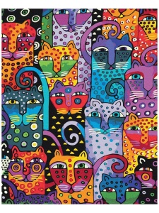 Kit pictura pe numere Colored Cats 9372