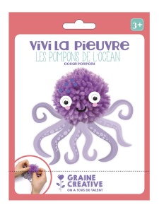 Kit pom-pom pentru copii Caracatita Vivi Graine Creative, cod 440072