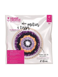 Kit tesut din lemn rotund Graine Creative, 18 cm, cod 420188