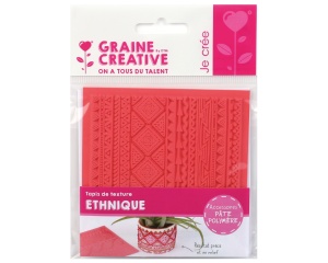 Matrita cu textura, model motive etnice 9 x 9 cm Graine Creative 265402