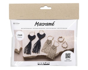Mini kit macrame pentru cercei, Creativ Company, cod 977625