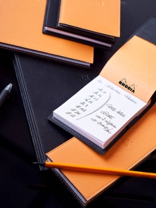 Notepad cu coperta de imitatie piele 8.4X11.5cm 80 file 80g Rhodia 118119C