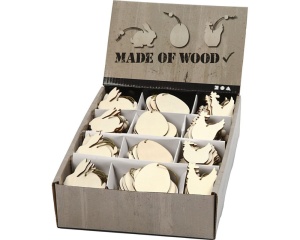 Ornamente din lemn pentru Paste, 6 cm, 56740, Creativ Company