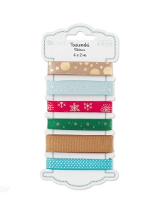 Panglica decorativa satin colorata, set 6 x 2 m Dp Craft DPDN-079