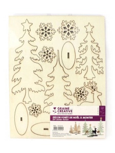 Pansa de lemn cu 9 figurine pentru decorat 101212