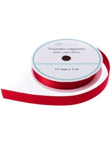 Rola panglica din satin cu sclipici 3m red Dp Craft dpta-103