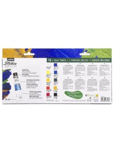 Set 10 x 20 ml culori acrilice + 1 pensula cadou Studio Pebeo 833361