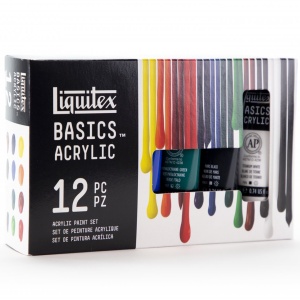 Set 12 culori acrilice Liquitex Basics, 22 ml, pentru amestecuri cromatice, 3699353