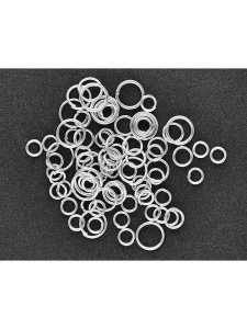 Set 200 inele pentru margelit, argintii 3,5-7,5 mm Meyco 61434