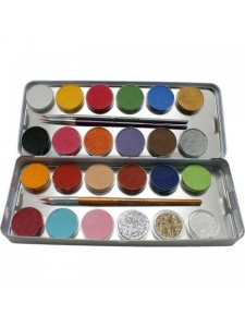 Set 21 culori + 3 glitter bodypainting Eulenspiegel 224205