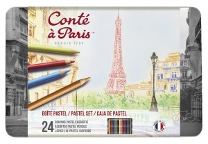 Set 24 Creioane Pastel Cutie Metal Conte 2182