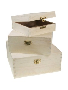 Set 3 cutii din lemn Meyco 34687