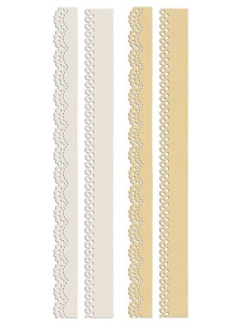 Set 4 benzi din fetru dantelate grosime 1mm Meyco