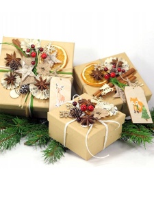 Set 45 ornamente din lemn pentru Craciun 2,5 – 3,5 cm Dp Craft DPDN-097