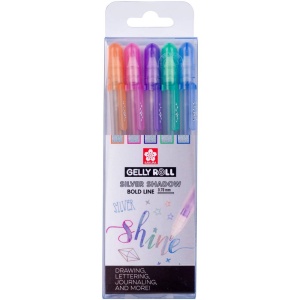 Set 5 pixuri cu gel Gelly Silver Shadow Sakura poxpgbsha5b