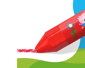 Set 6 creioane cerate Staedtler Noris Junior Peppa, format hexagonal pentru colorare usoara, ST-224-C6-L1