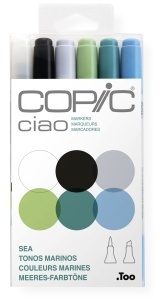 Set 6 markere cu cerneala pe baza de alcool, Copic Ciao Sea Tones, 22075669