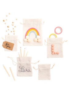 Set 6 Saculeti textili model Natur F64101