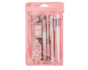 Set 9 accesorii de papetarie roz pastel DP Craft DPSG-001