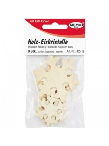 Set 9 fulgi de nea din lemn Meyco 405-19