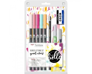 Set 9 piese pentru lettering si efecte acuarelabile, Good Vibes, Tombow, TB-BS-FH2