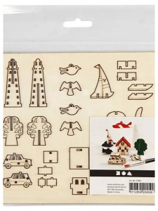 Set figurine din lemn pentru decorat 57881