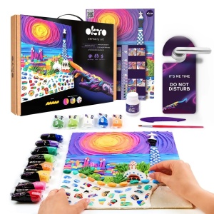 Set pictura 3D cu argila usoara 30x40 cm Park Guell Barcelona Okto 10038