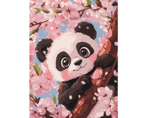 Set pictura pe numere pentru copii cute panda KBS181