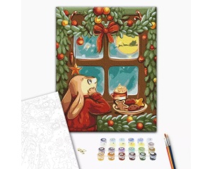 Set Pictura pe Numere pentru Copii Model Iepuras la Fereastra KBS1015