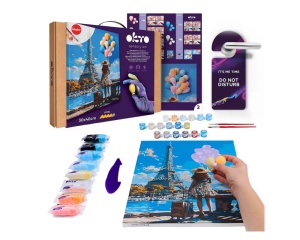 Set Pictura si Modelare 3D cu Argila Usoara 30x40 cm Paris Okto 30013 - Img 3