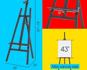 Sevalet Profesional de Studio MEEDEN Basic A-Frame din Pin Negru, cod AFE-6031-HS