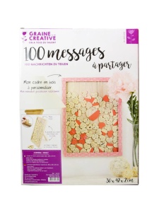 Suport lemn 100 mesaje Inima Graine Creative, 30 x 42 x 2 cm, cod 101370